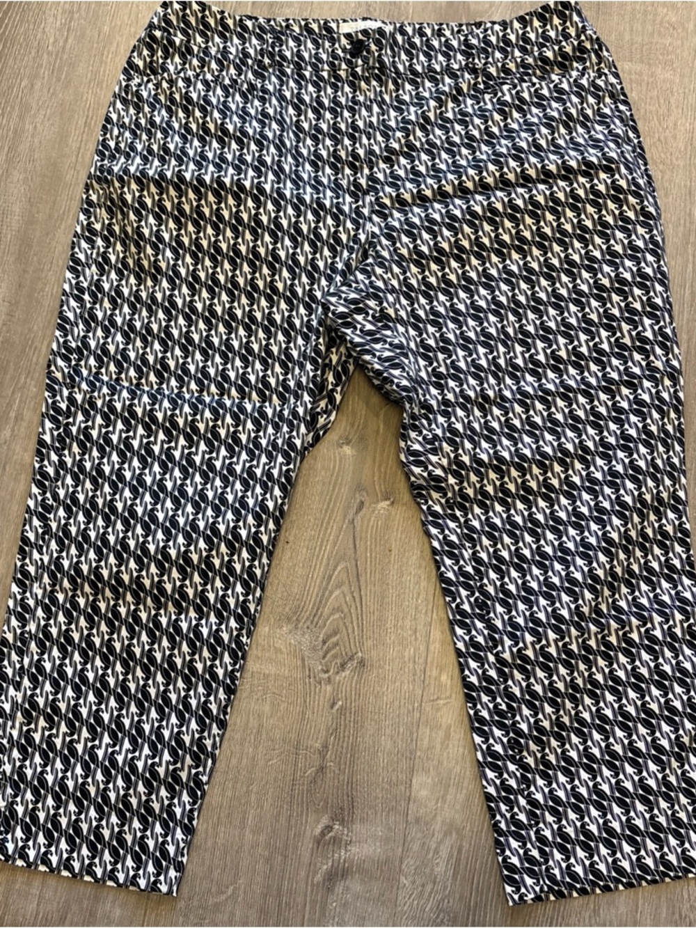 Talbots Black and White Ankle Cropped Pants